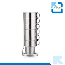 Multi-Functional 6 Pieces of Stainless Steel Coffee Mug & Milk Cup for Wholesale